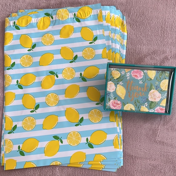 48pc set Thank You Cards & Poly mailers bundle Lemons - Picture 5 of 9